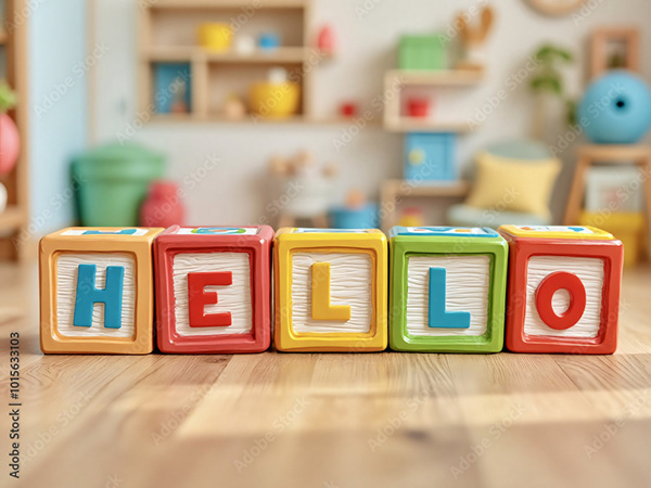 3D Block Letters - Typography — Adobe Stock 1015633103