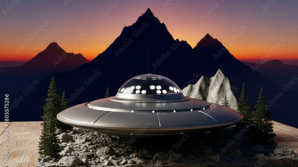 Ufo - Spaceship - Flying Saucers — Adobe Stock 1805575286