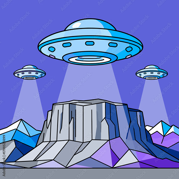 Ufo - Spaceship - Flying Saucers — Adobe Stock 1798525099