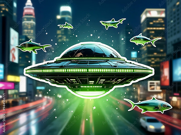 Ufo - Spaceship - Flying Saucers — Adobe Stock 944516771