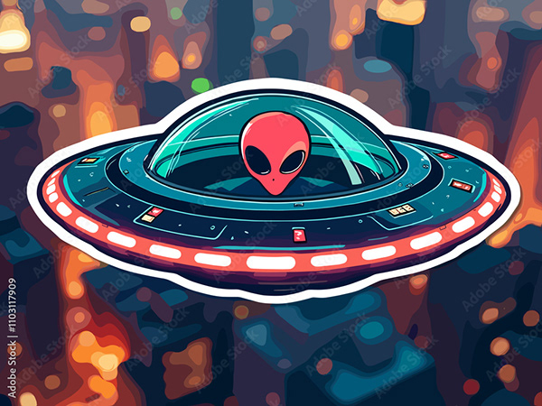Ufo - Spaceship - Flying Saucers — Adobe Stock 1103117909