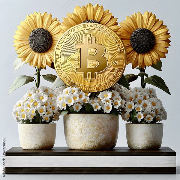 Bitcoin Coin Art Cryptocurrency — Adobe Stock 962714555