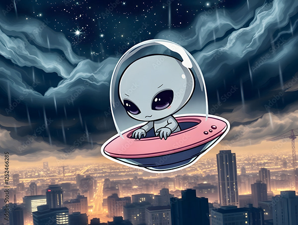 Ufo - Spaceship - Flying Saucers — Adobe Stock 1252466285