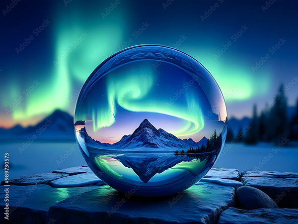 Aurora Borealis- Northern Lights — Adobe Stock 989730573