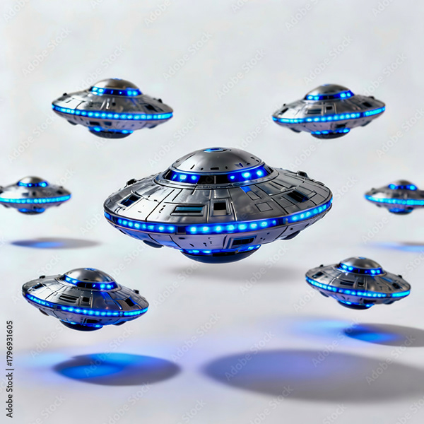 Ufo - Spaceship - Flying Saucers — Adobe Stock 1796931605
