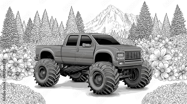 Monster truck Collection — Adobe Stock 1551268263