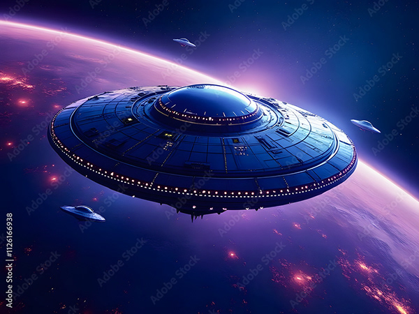 Ufo - Spaceship - Flying Saucers — Adobe Stock 1126166938