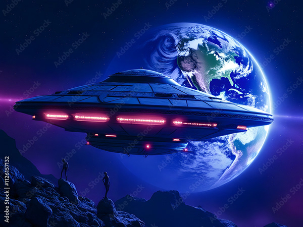 Ufo - Spaceship - Flying Saucers — Adobe Stock 1126157132