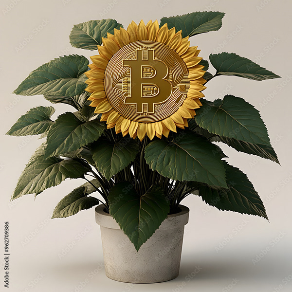 Bitcoin Coin Art Cryptocurrency — Adobe Stock 962709386