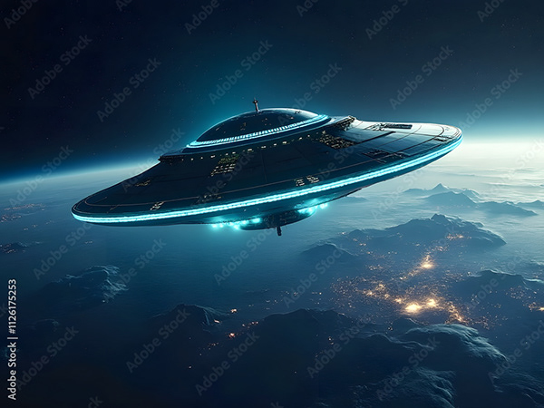 Ufo - Spaceship - Flying Saucers — Adobe Stock 1126175253