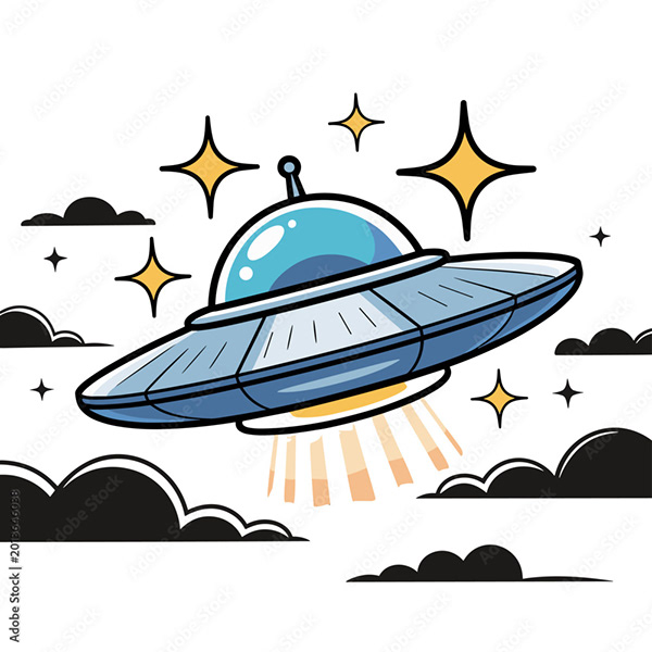 Ufo - Spaceship - Flying Saucers — Adobe Stock 2013646038