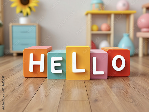 3D Block Letters - Typography — Adobe Stock 1015633897