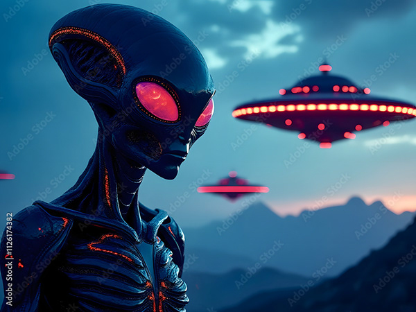 Ufo - Spaceship - Flying Saucers — Adobe Stock 1126174382