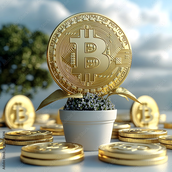 Bitcoin Coin Art Cryptocurrency — Adobe Stock 962716306
