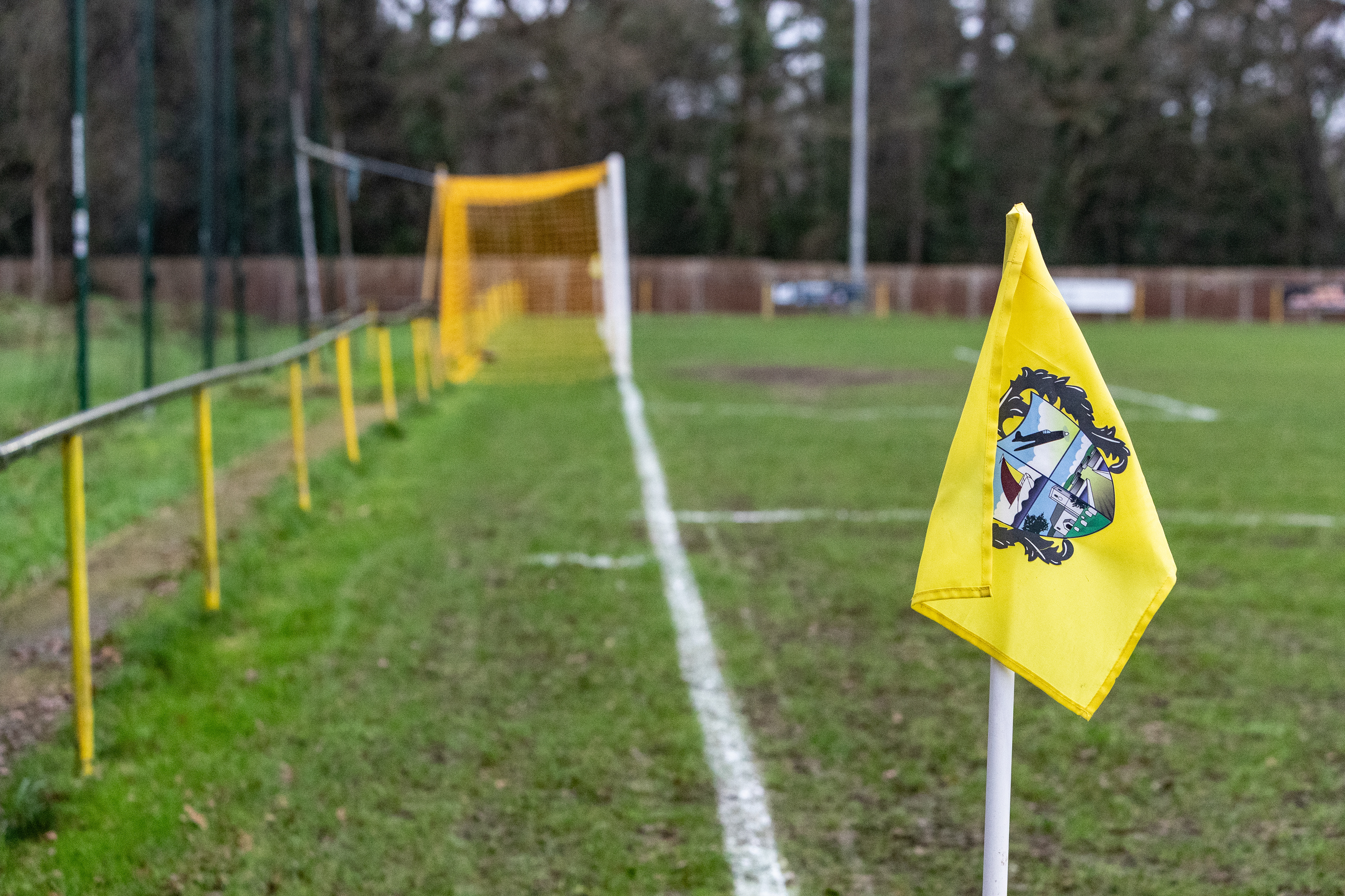 Hamble Club's corner flah and goal net.