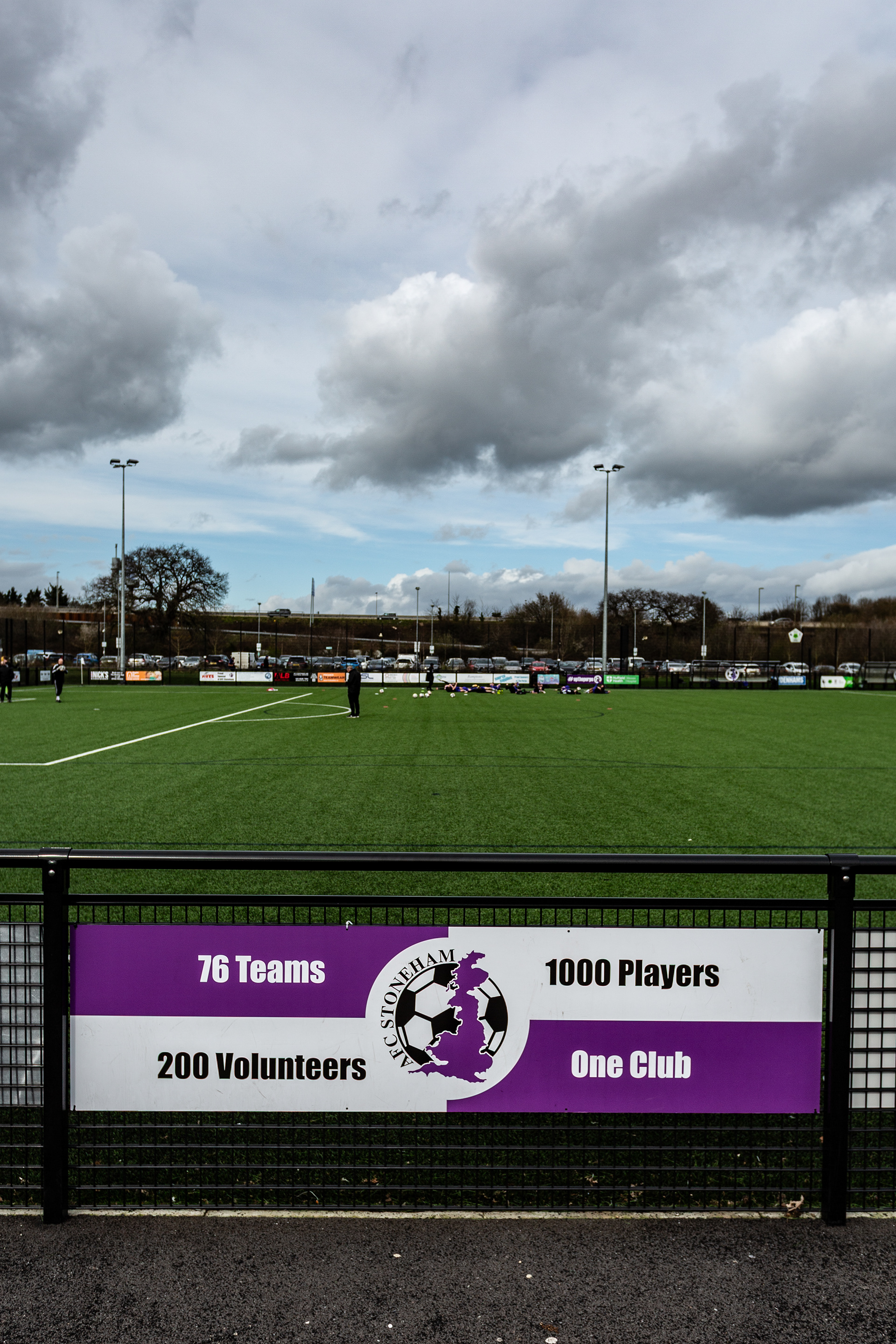 Pitchside signage at AFC Stoneham