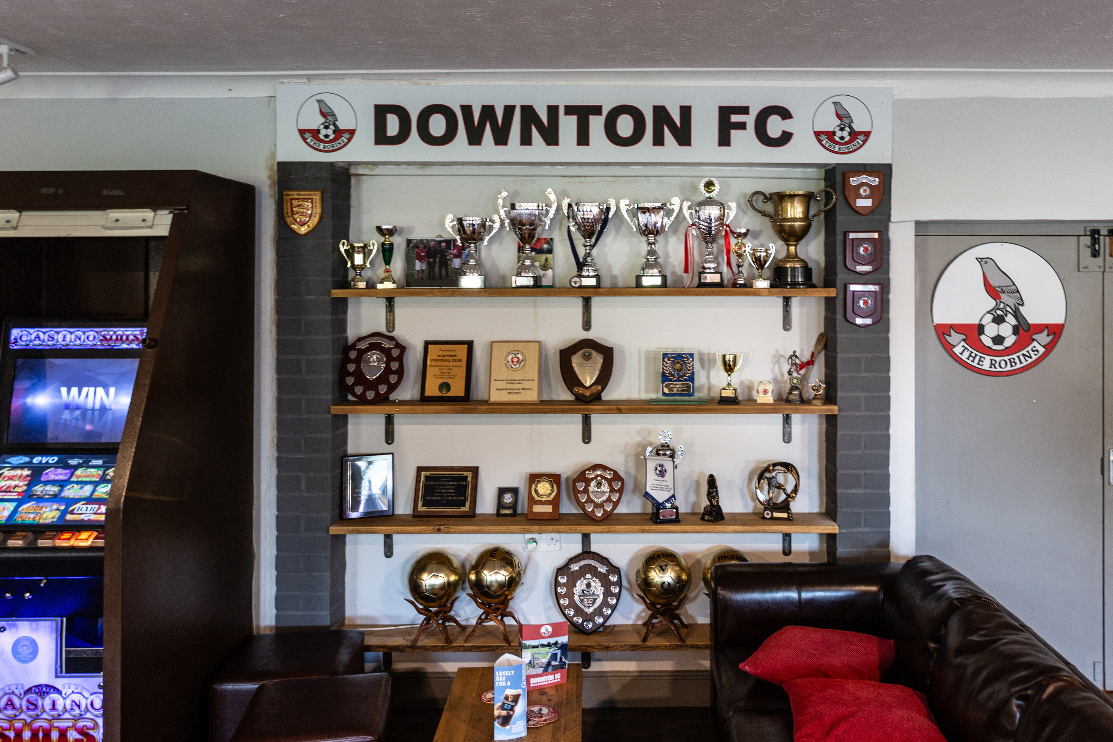 The trophy cabinet at Downton FC