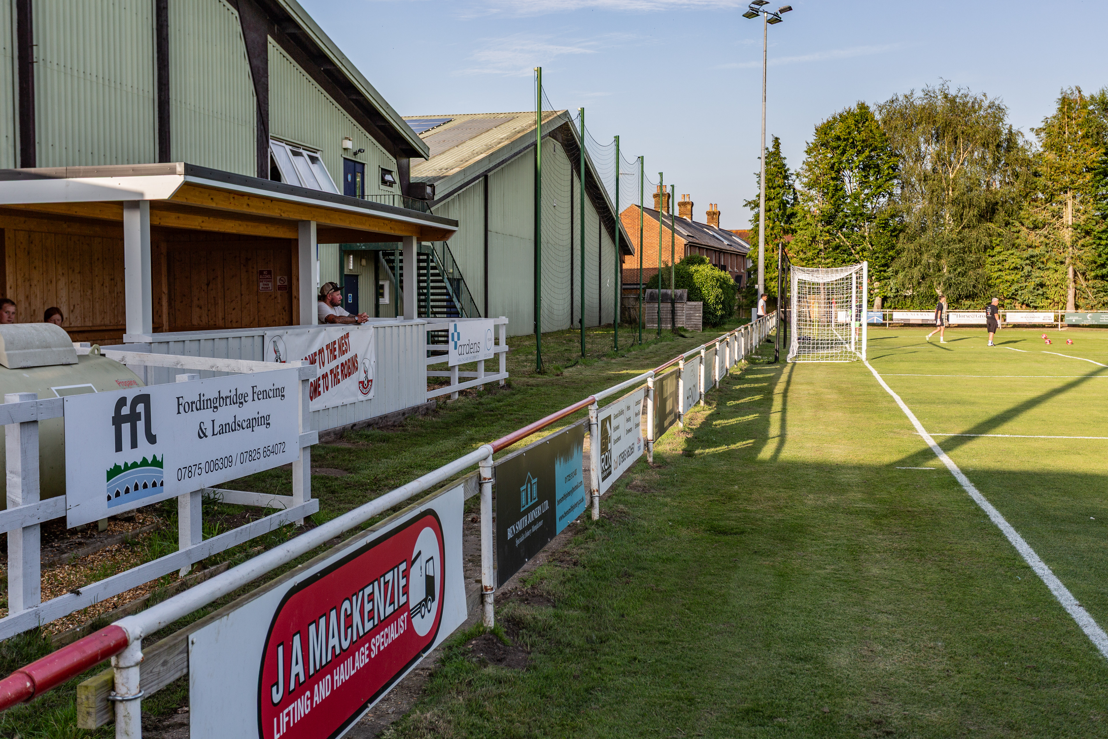 Behind the goal at the Brian Whitehead Sports Ground