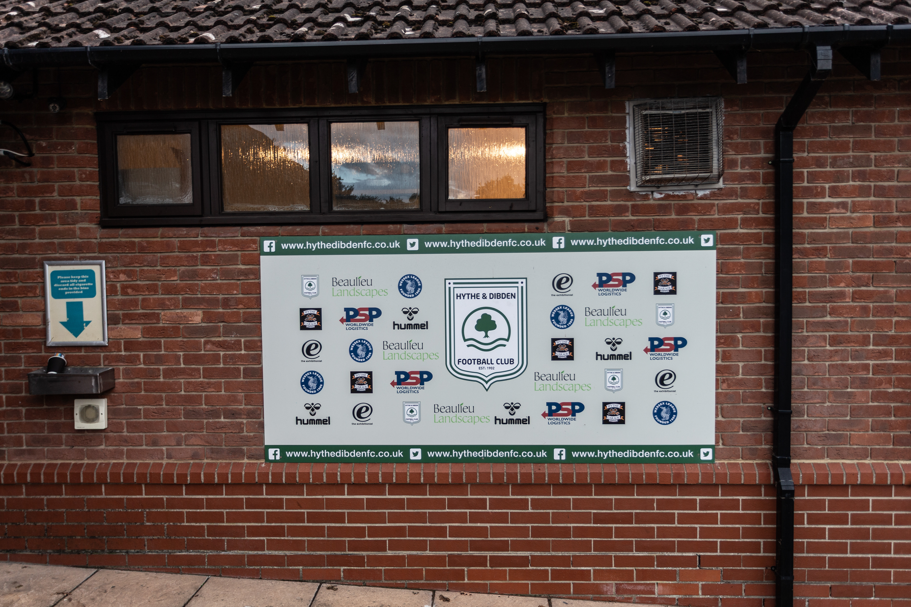The Sponsors Board at Hythe and Dibden FC