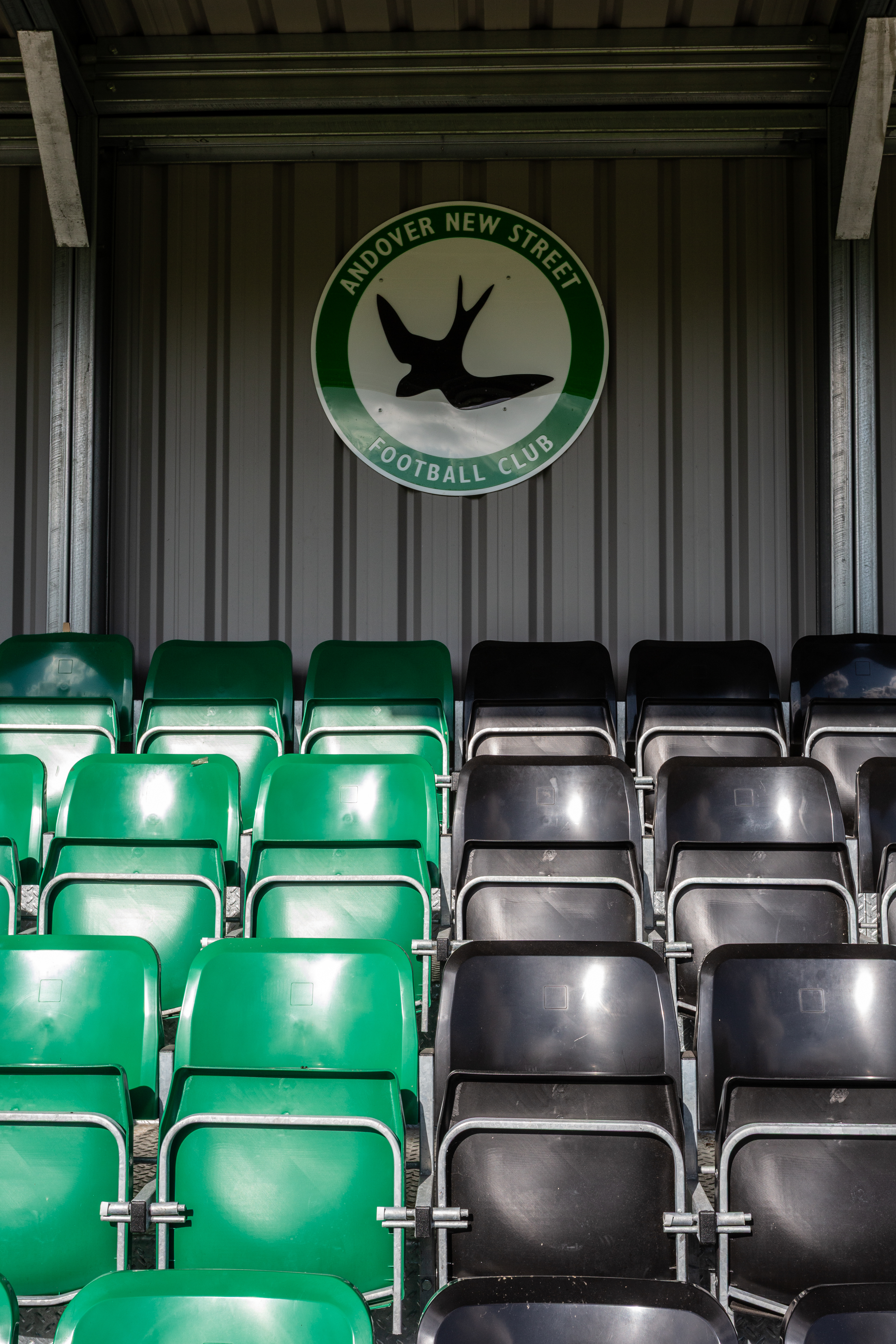 Seating and logo at Andover New Street FC