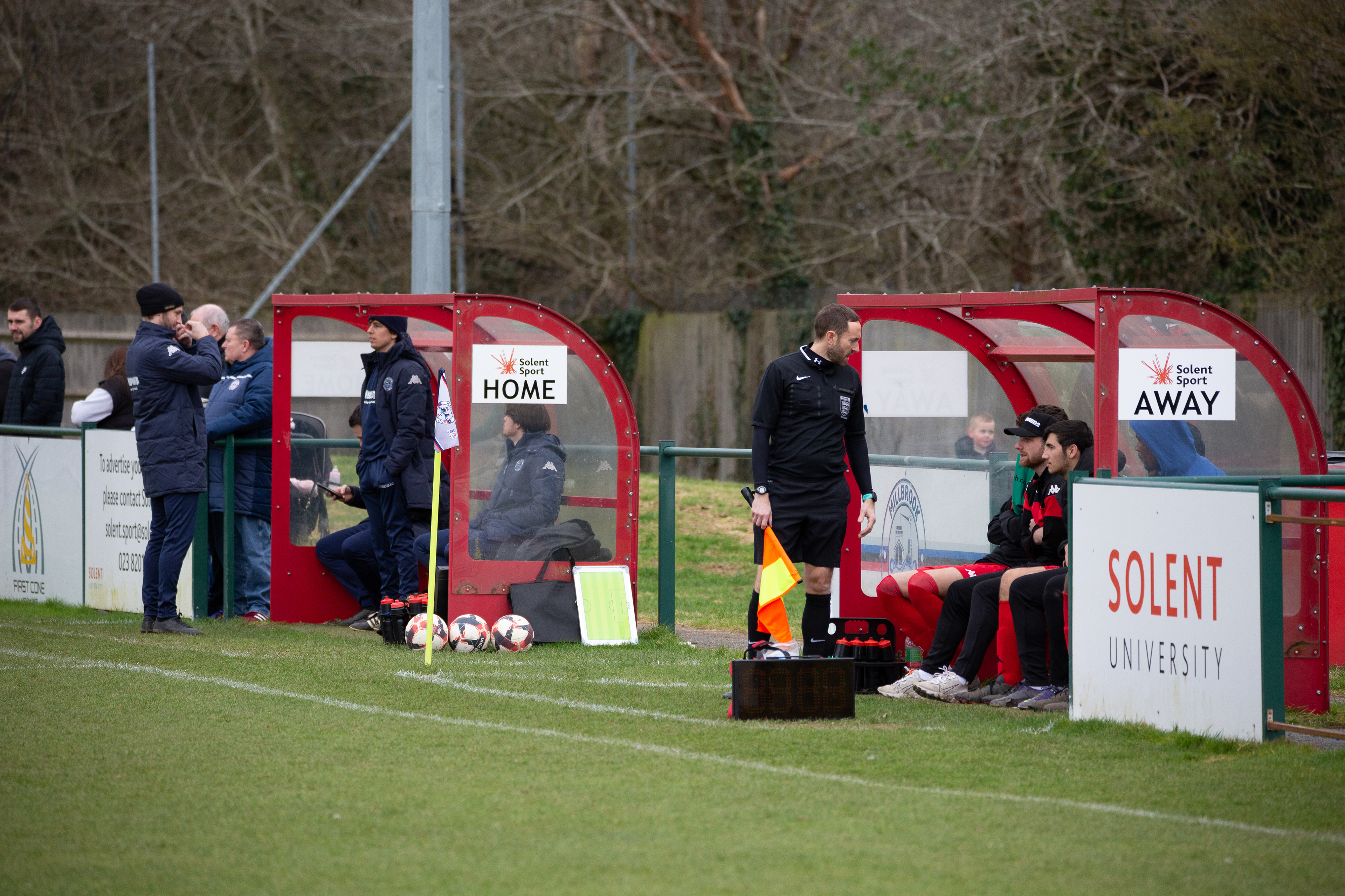 View of the dugouts at Test Park, Southampton