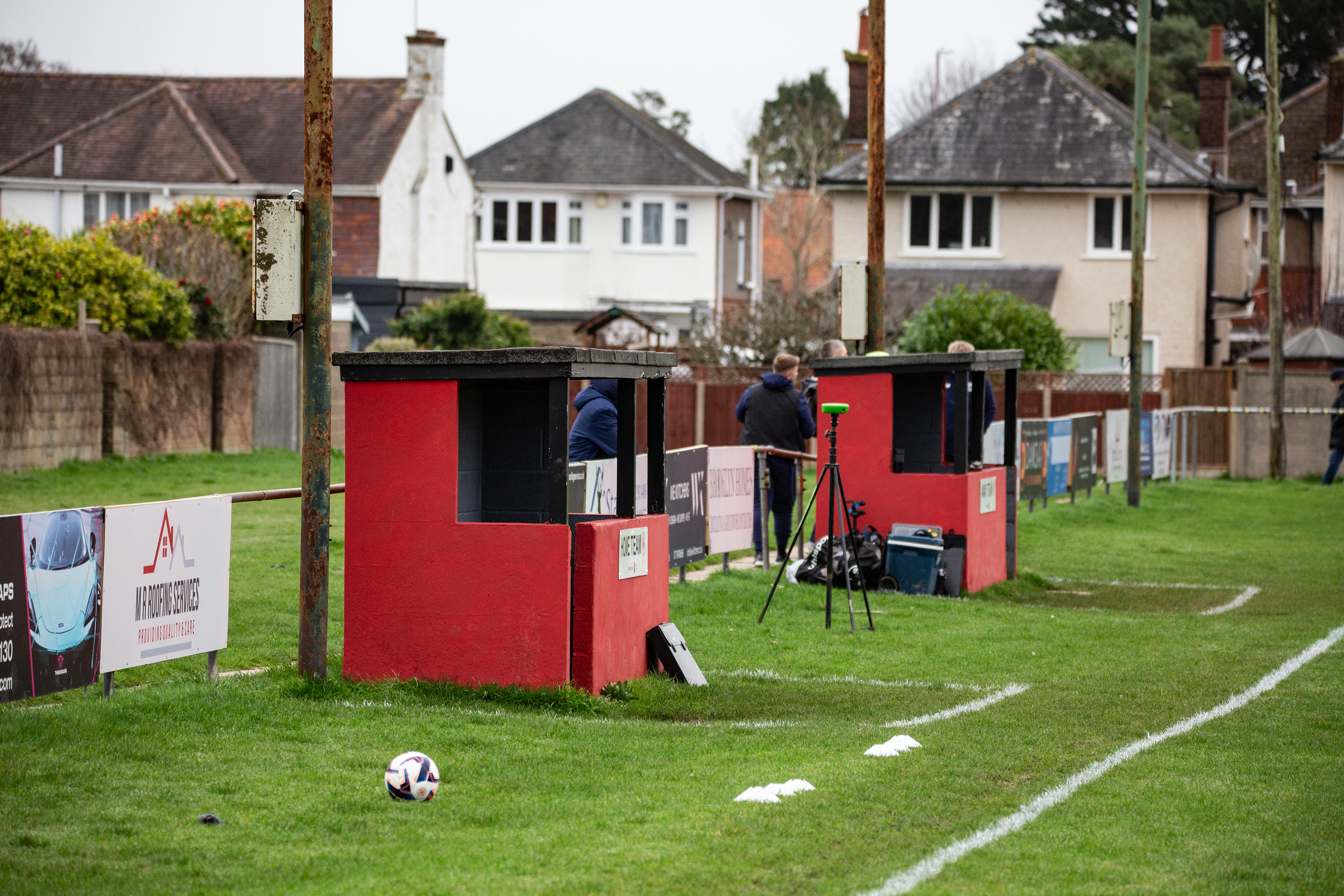 The dugouts at Victoria Park, Bournemouth FC