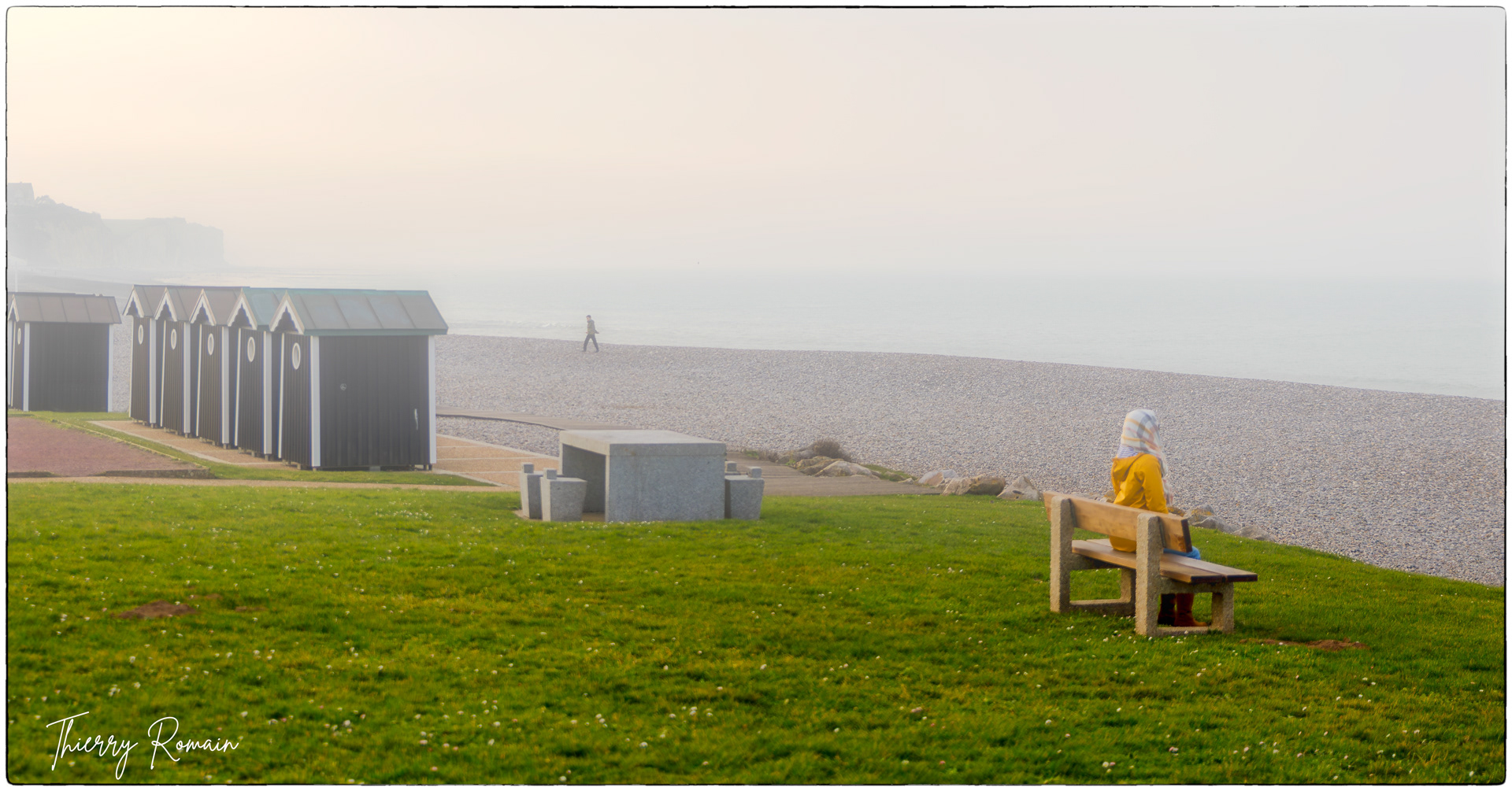 Plage de Saint Marguerite sur Mer sous la brume (76)
