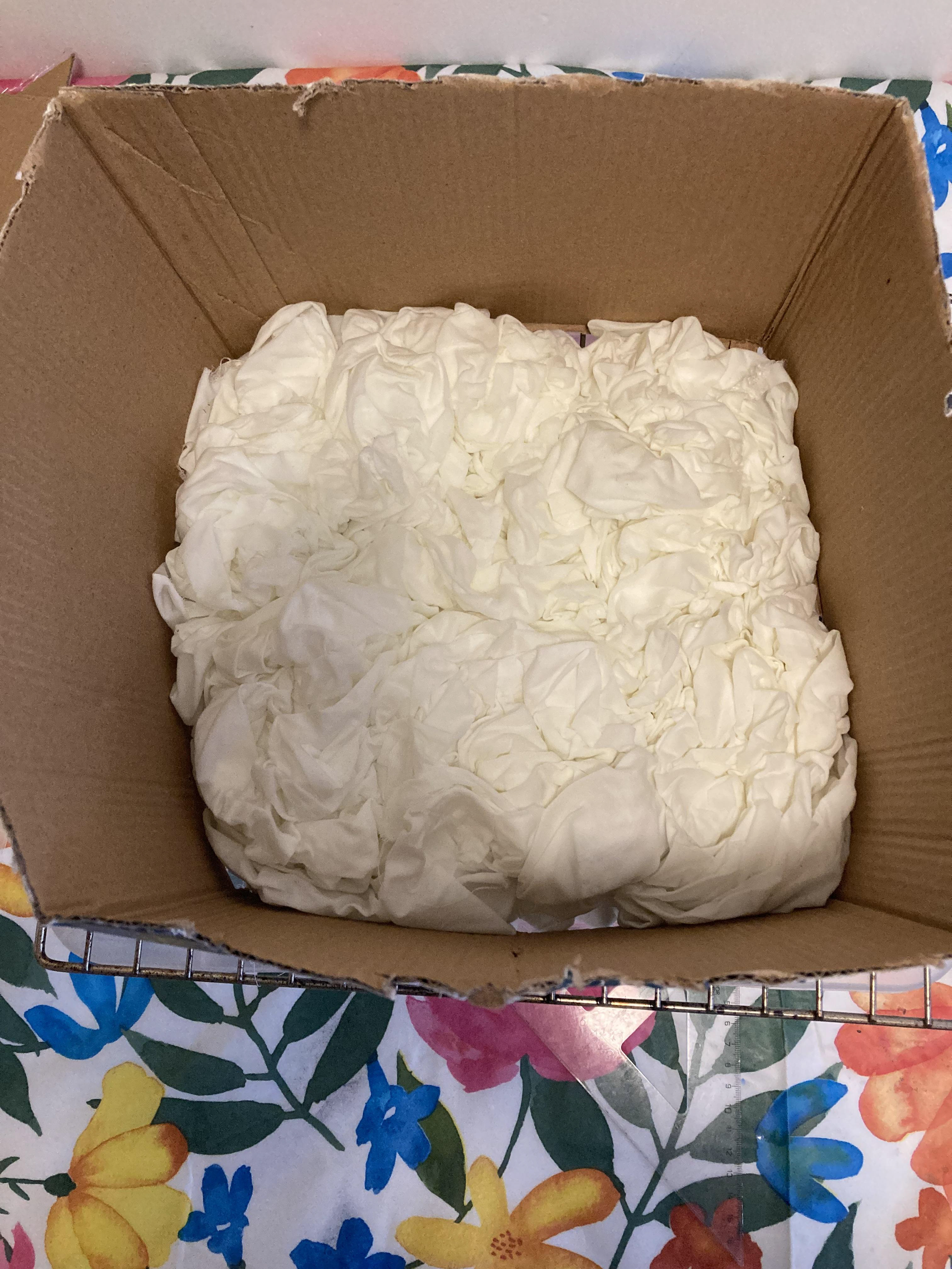 Fabric crumpled up to create a pattern when it melts