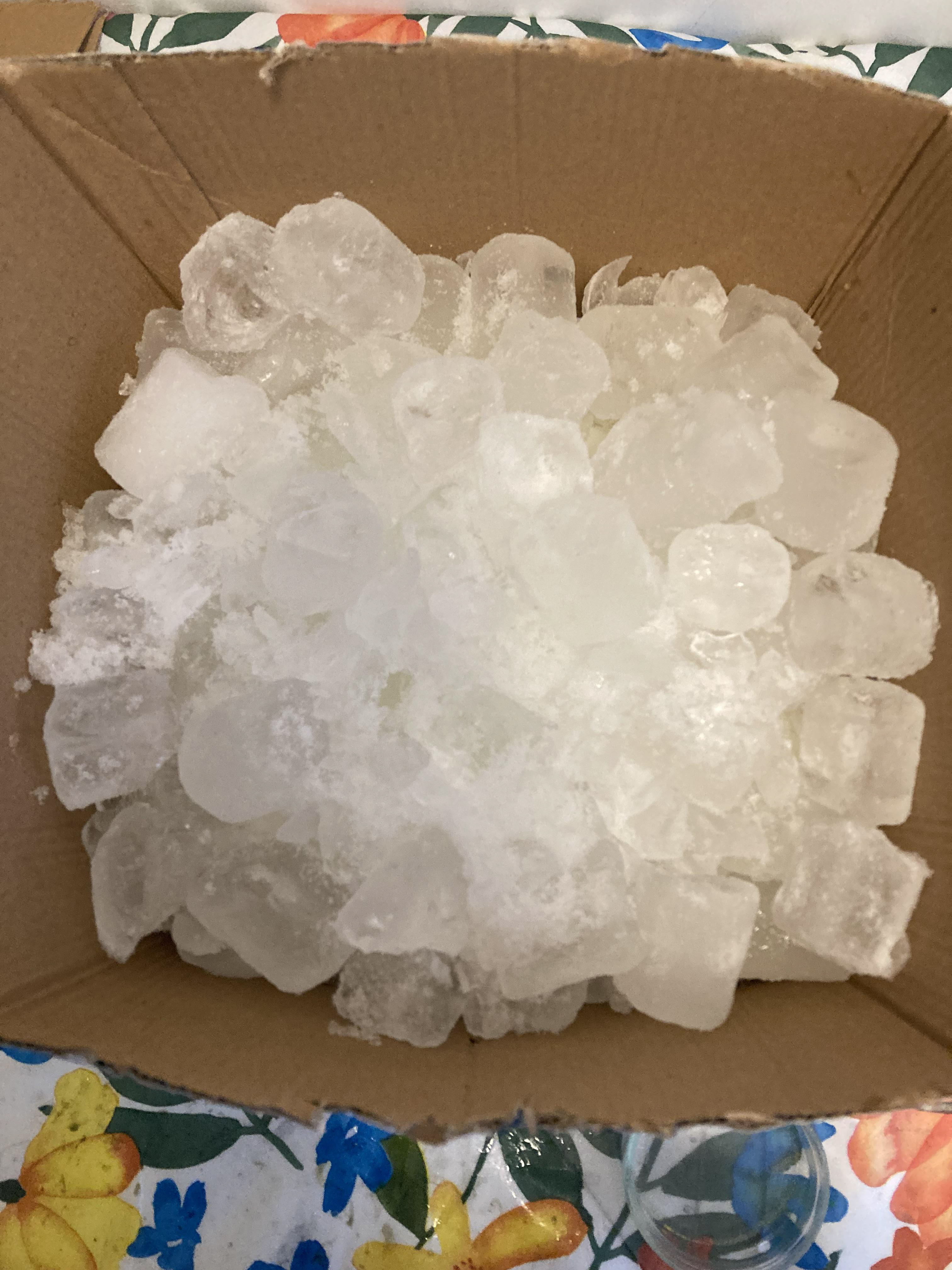 Fabric covered by ice