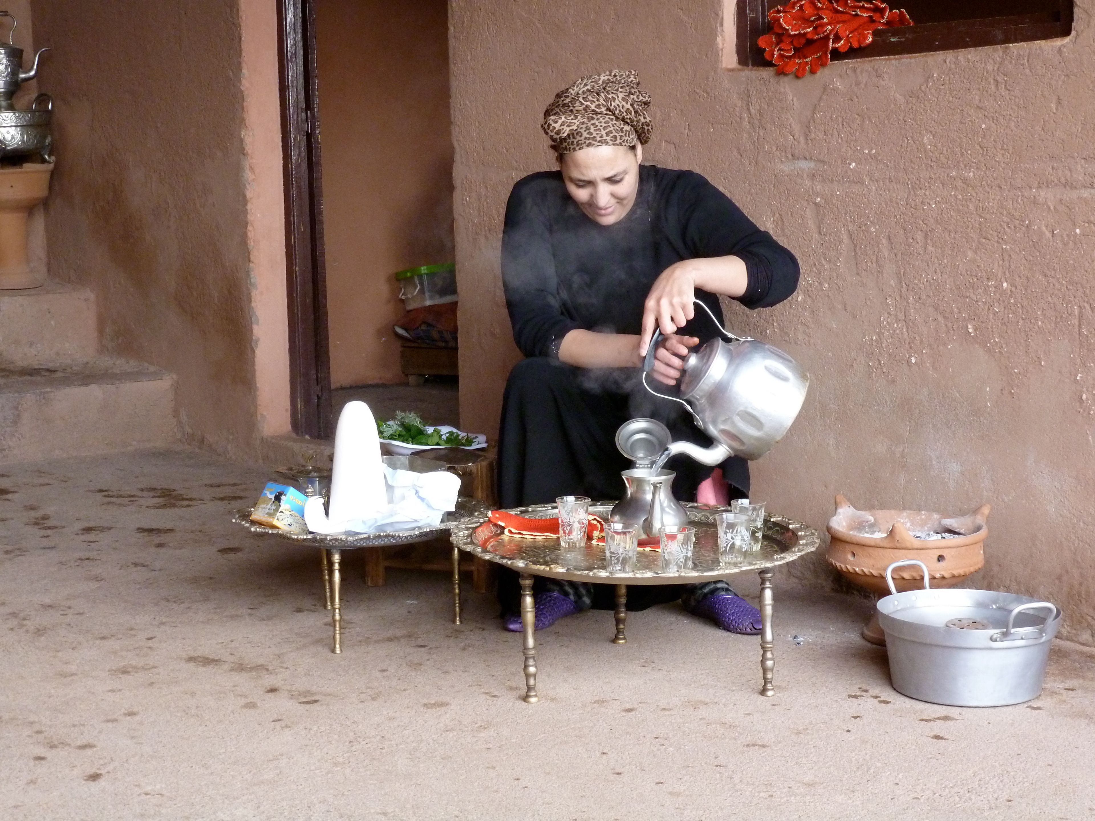 Authentic tea in a home in the Atlas Mountains in Morocco