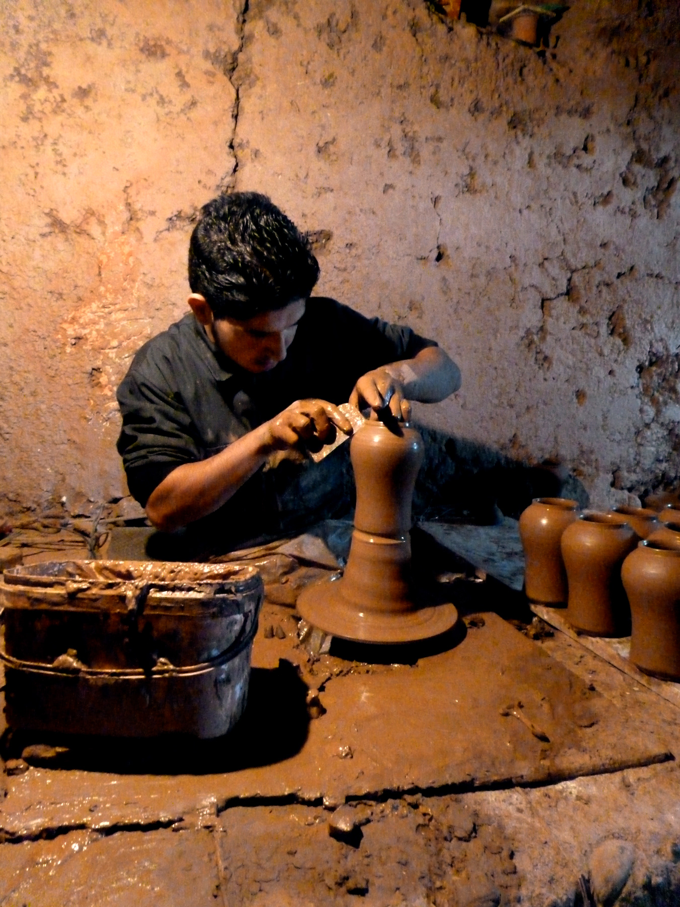 Potter in the Atlas Mountains in Morocco