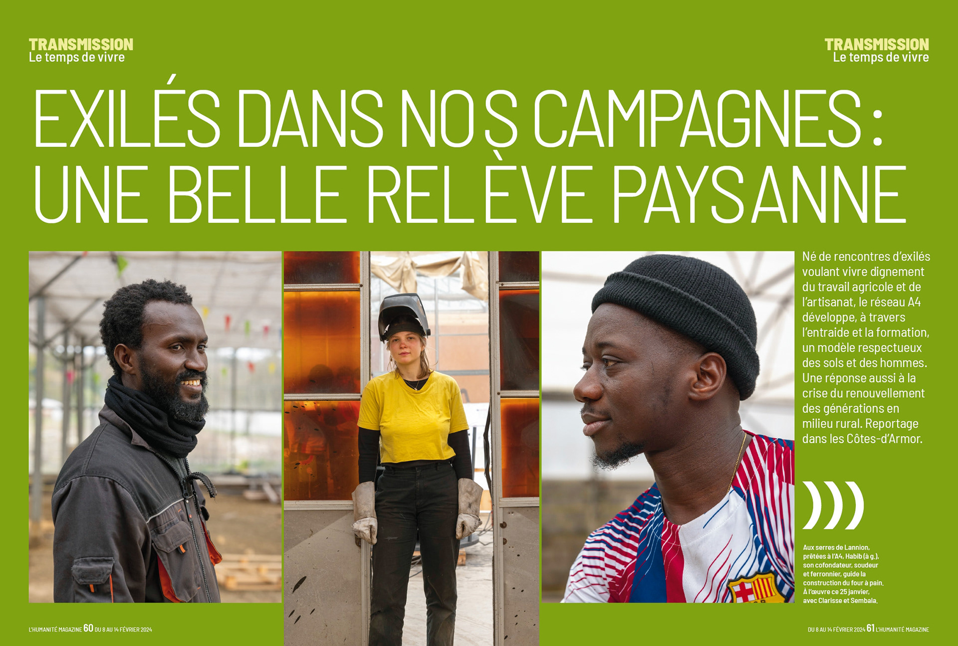 Exilés dans nos campagne : une belle relève paysanne - L'Humanité Magazine N° 891