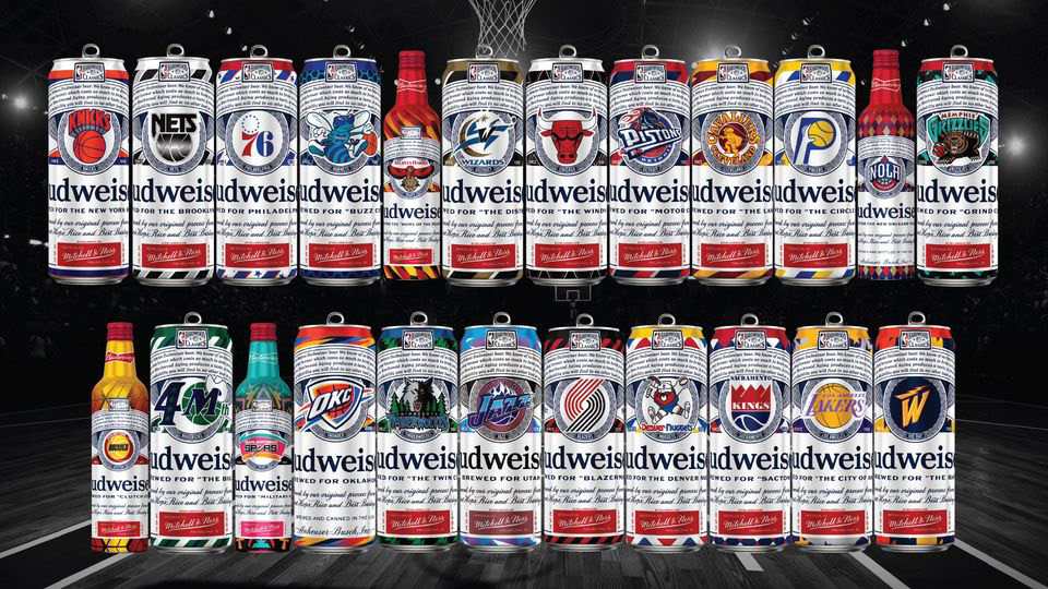 2020 NBA Budweiser Team cans designs