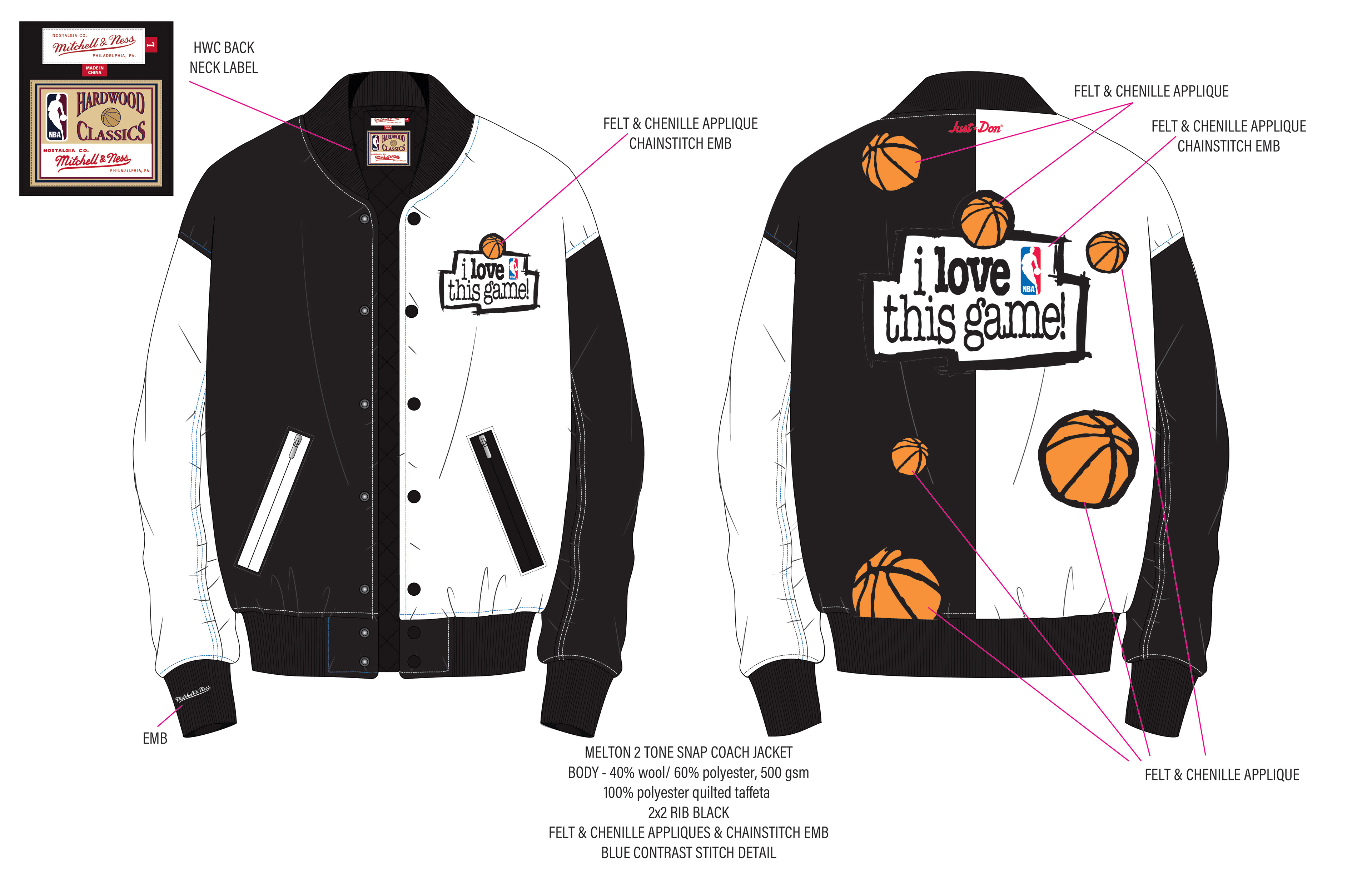 M&N Just Don I Love this Game Split Varsity Jacket