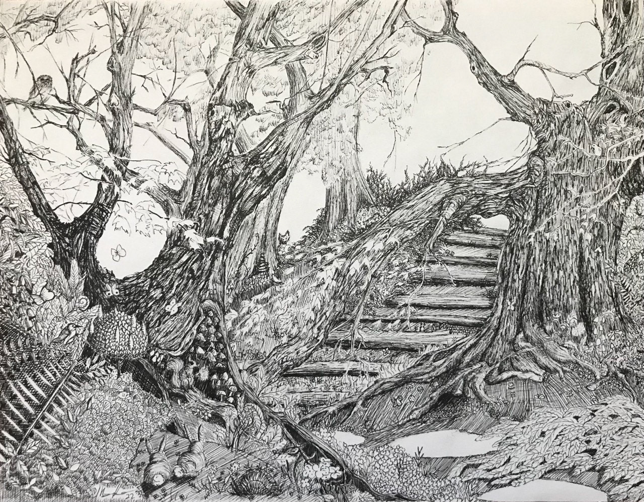 Imaginative Ink Drawing