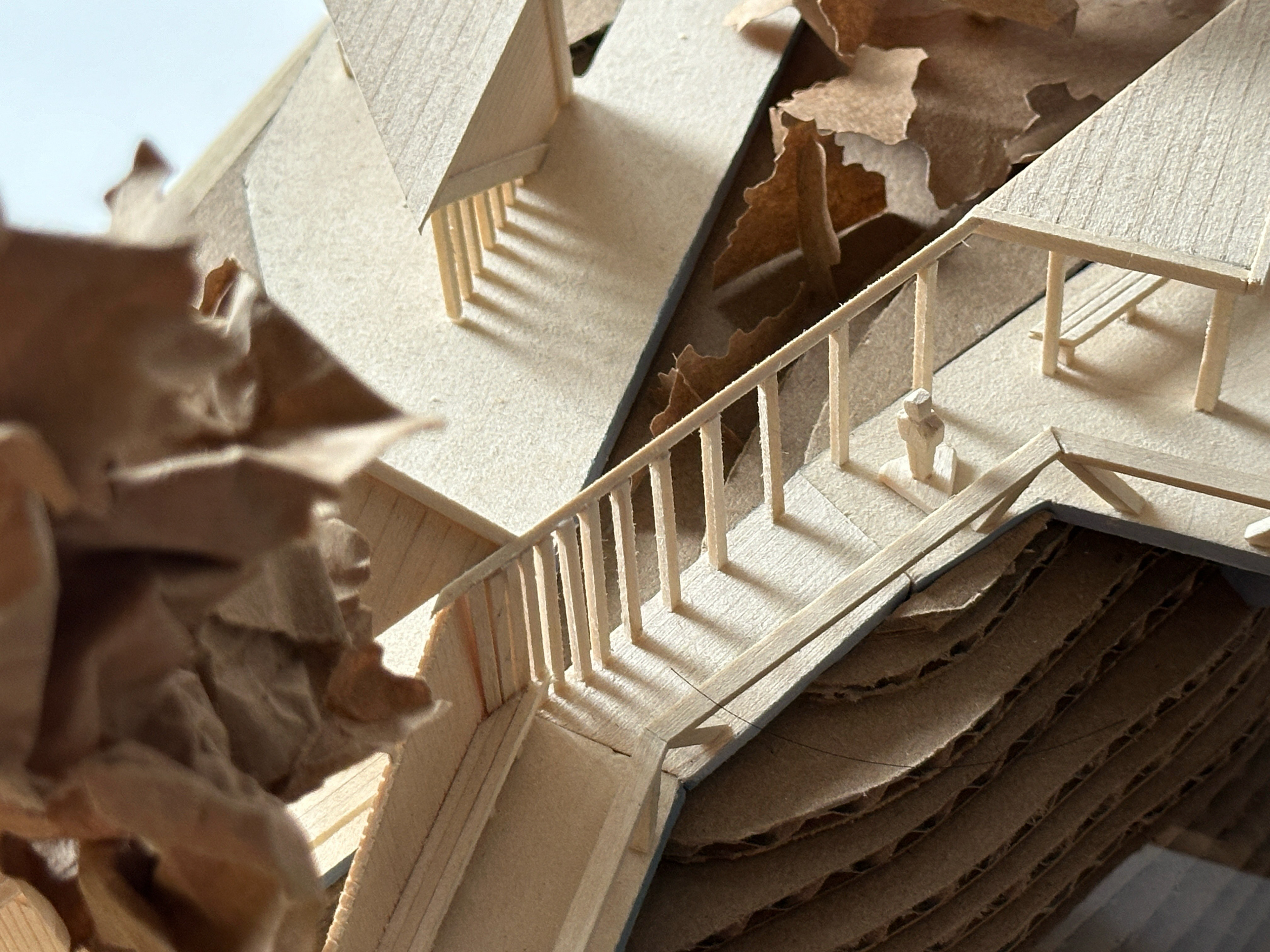 staggered "light columns" pace the user along with the river