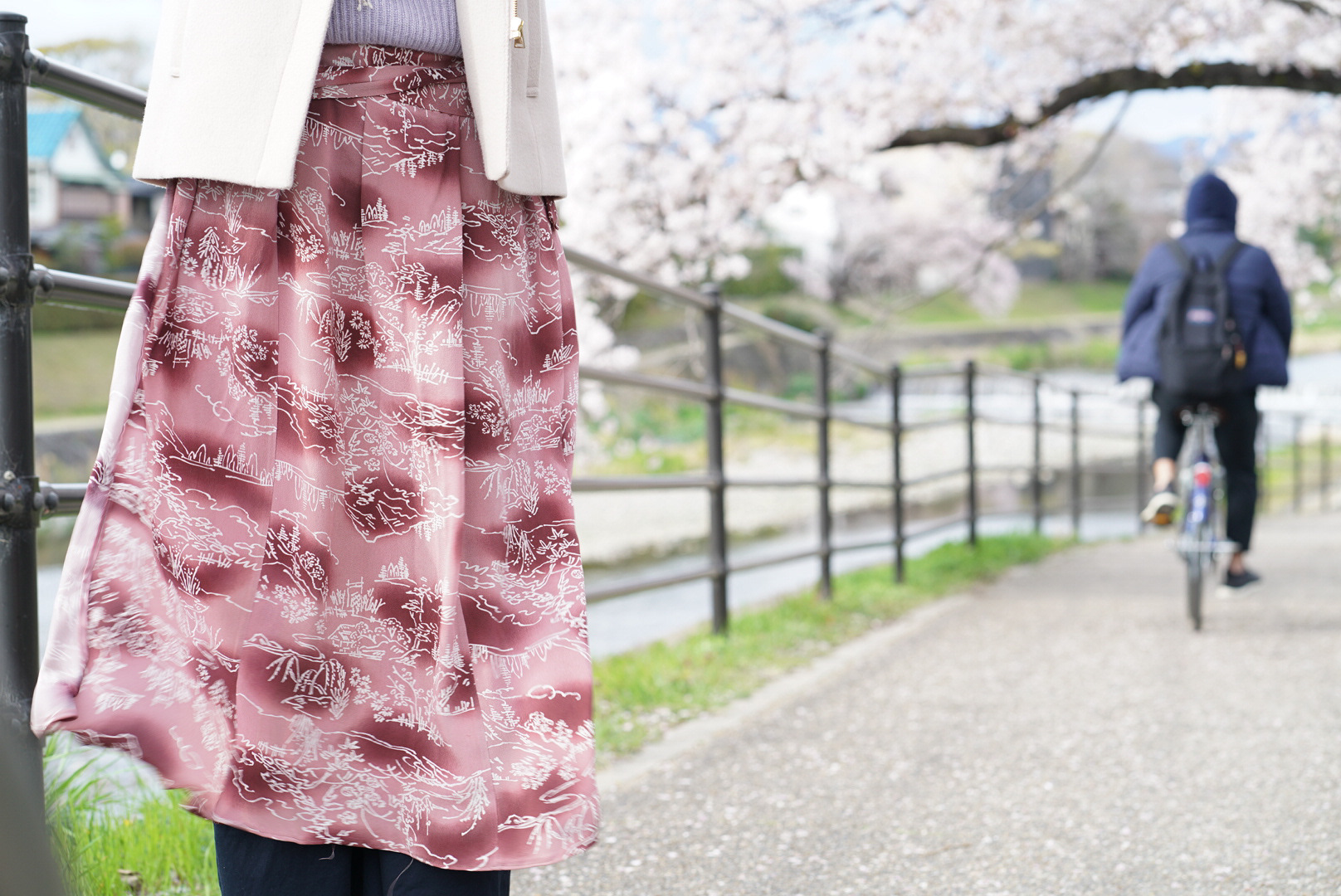 Medium Polyester Kimono Wrap Skirt - Soft