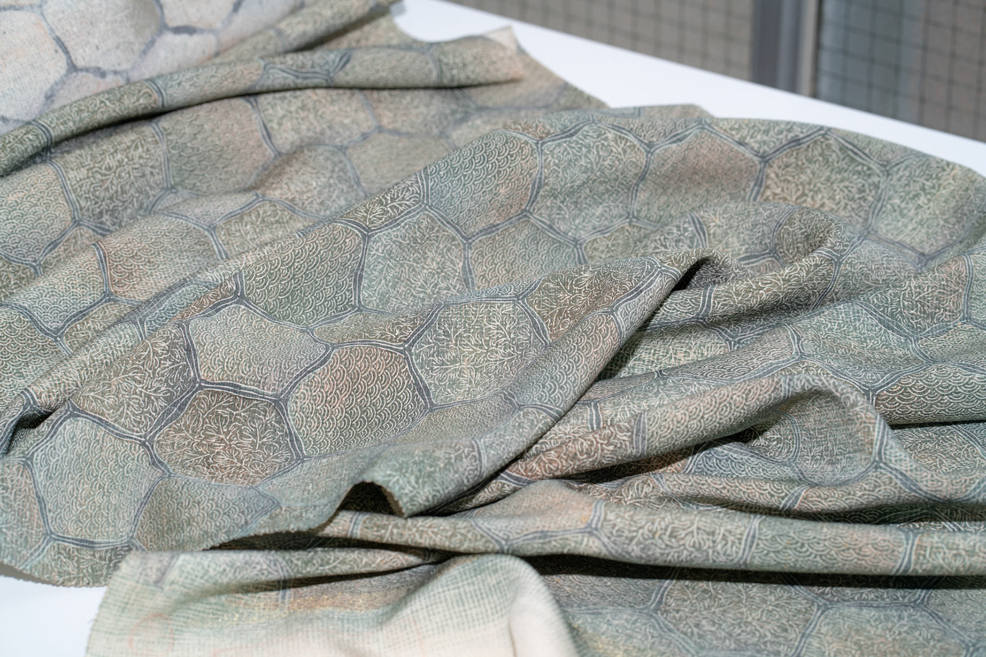 SG2 - Silk Kimono - Grey Hexagons, Very Soft, Very Light