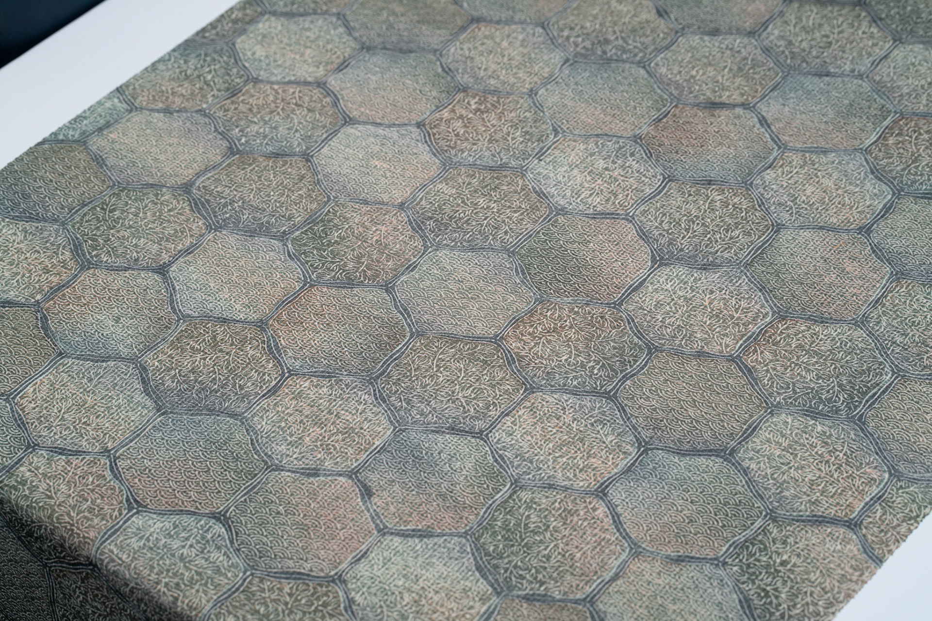 SG2 - Silk Kimono - Grey Hexagons, Very Soft, Very Light