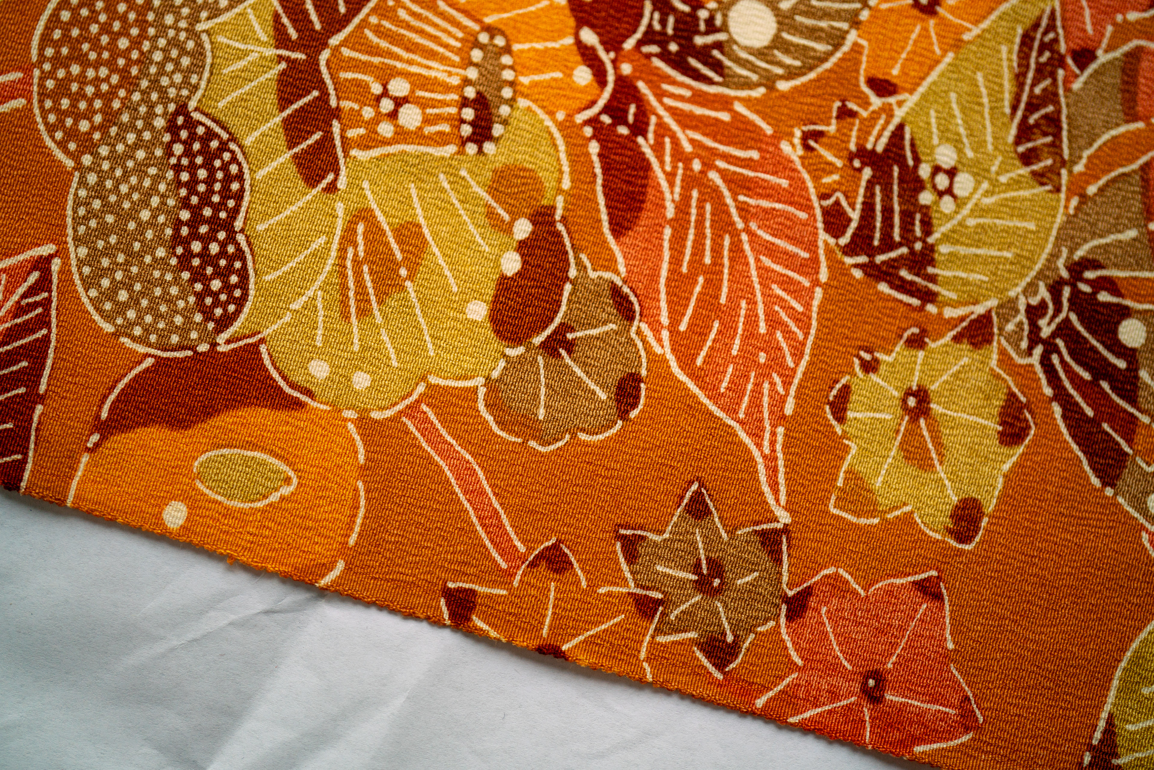BL1 - Silk, Wool, Nylon Blend - Kimono - Flowers and Leaves