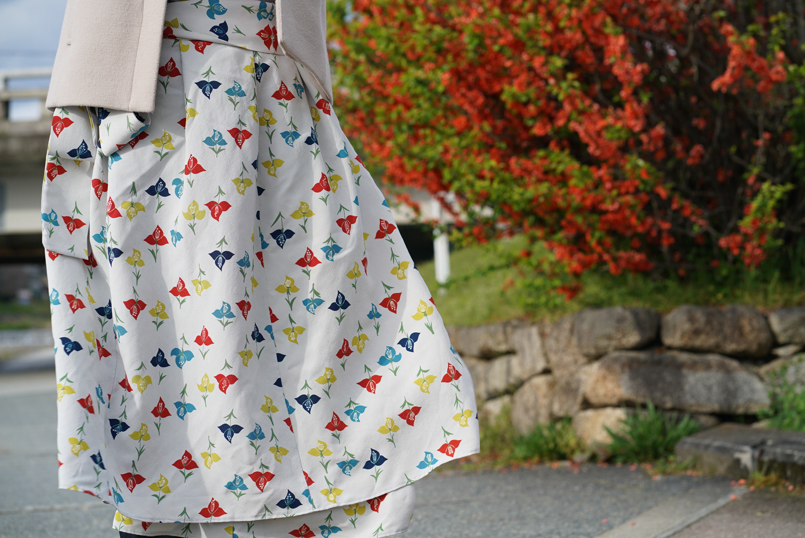 Large Polyester Kimono Wrap Skirt - Thick