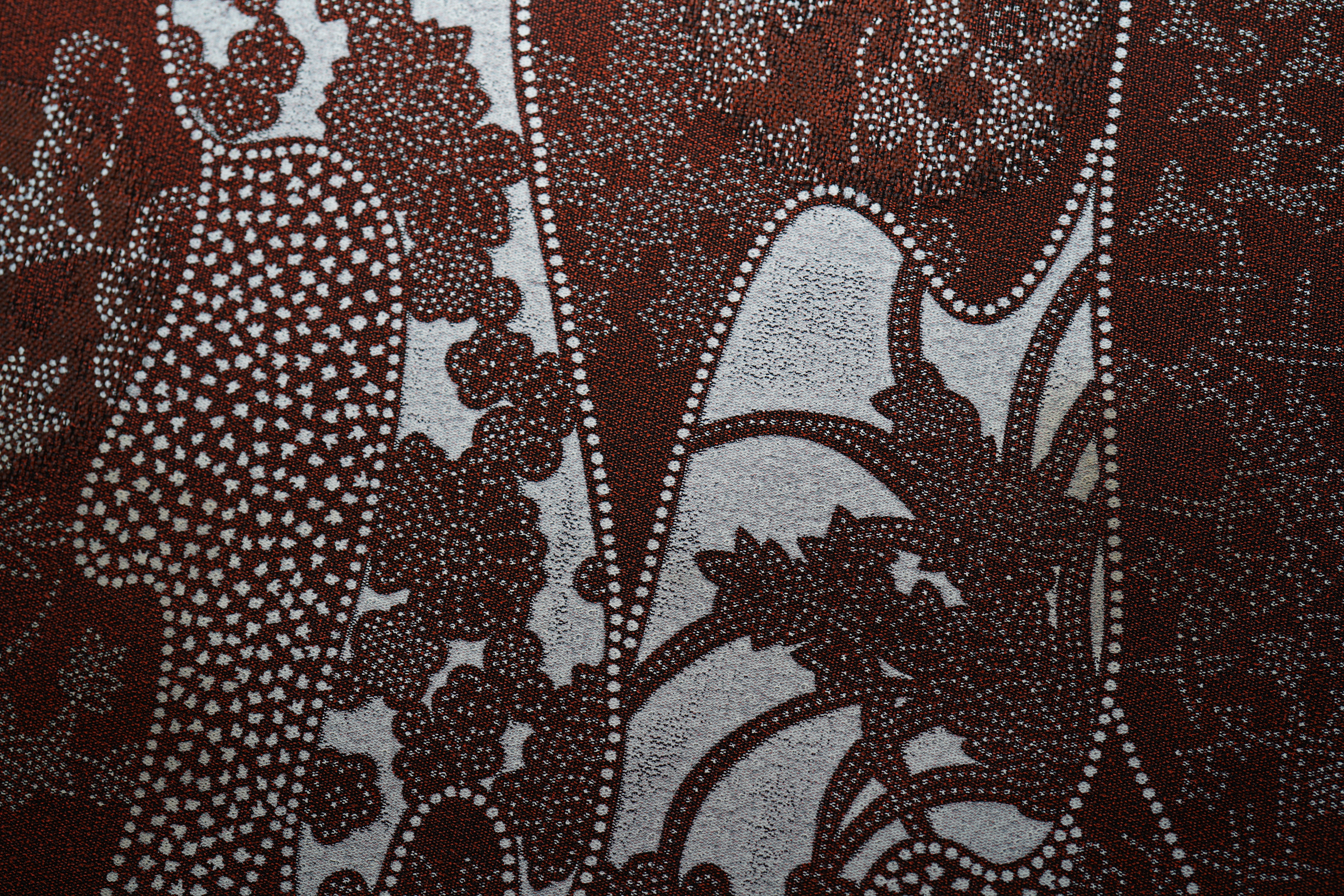 UF2 - Unknown Fabric, Brown with Outdoors and Cherry Blossoms pattern