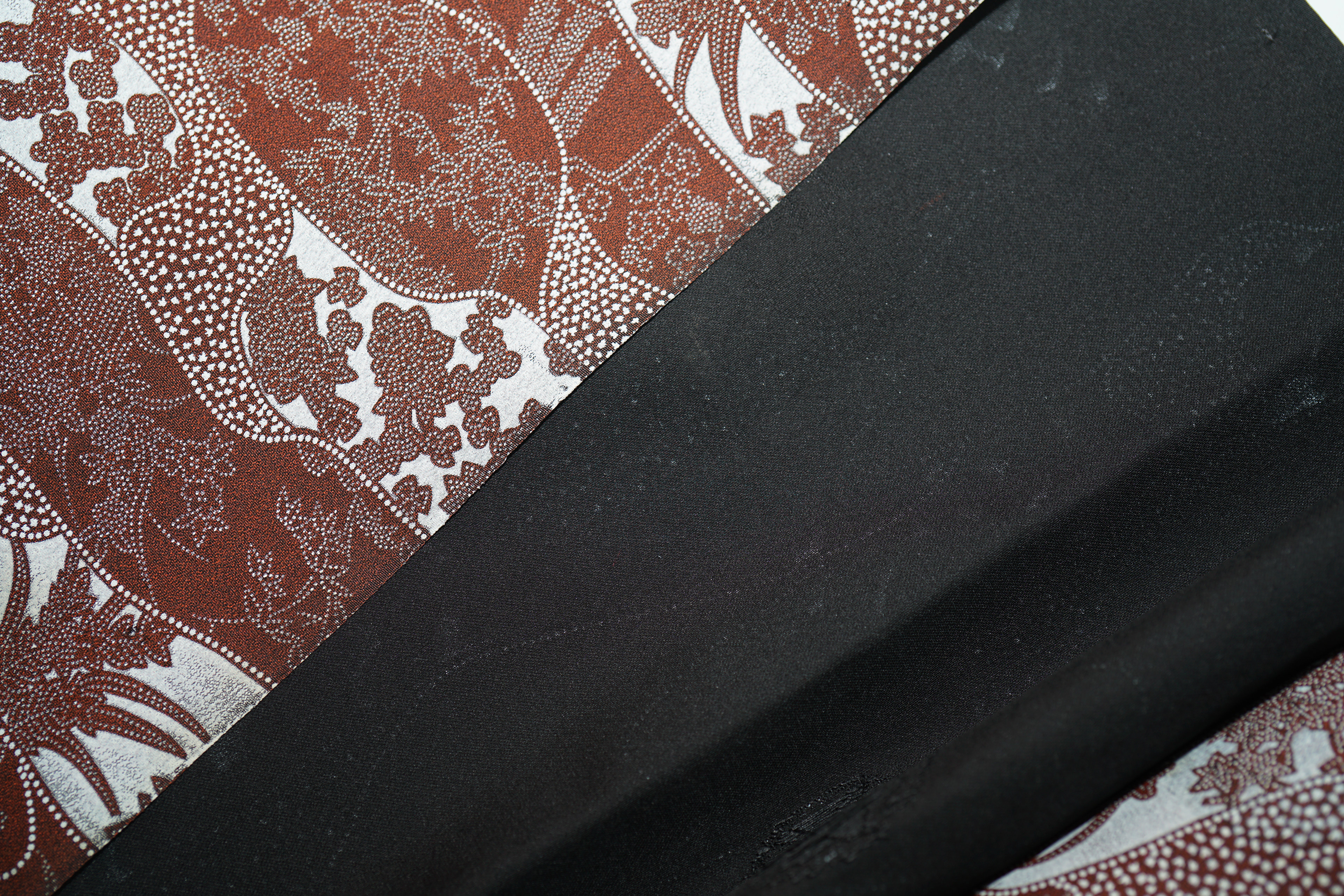 UF2 - Unknown Fabric, Brown with Outdoors and Cherry Blossoms pattern