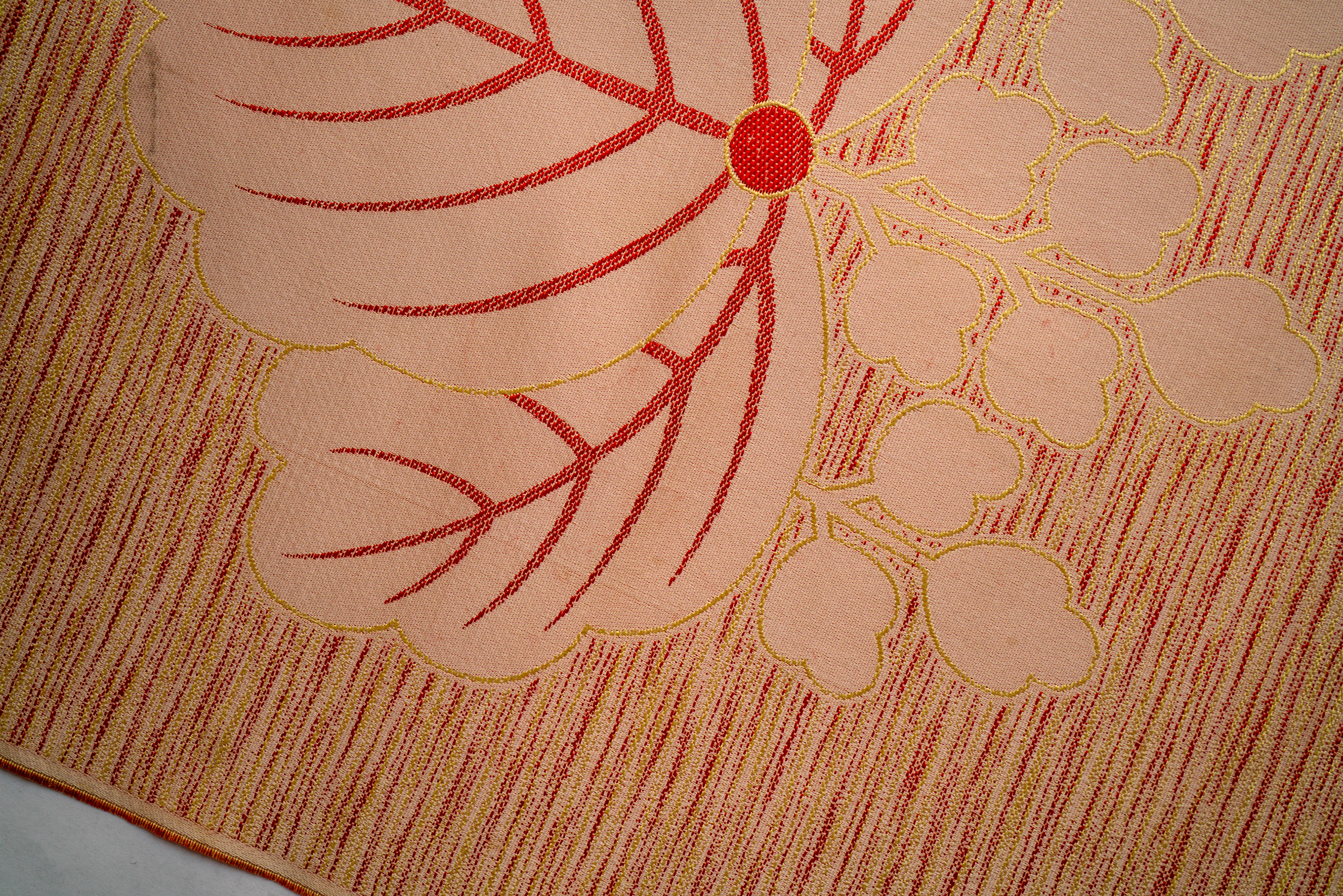 TD2 - Polyester Kimono - Traditional Designs, Leaves, Circle, Lines, Flowers