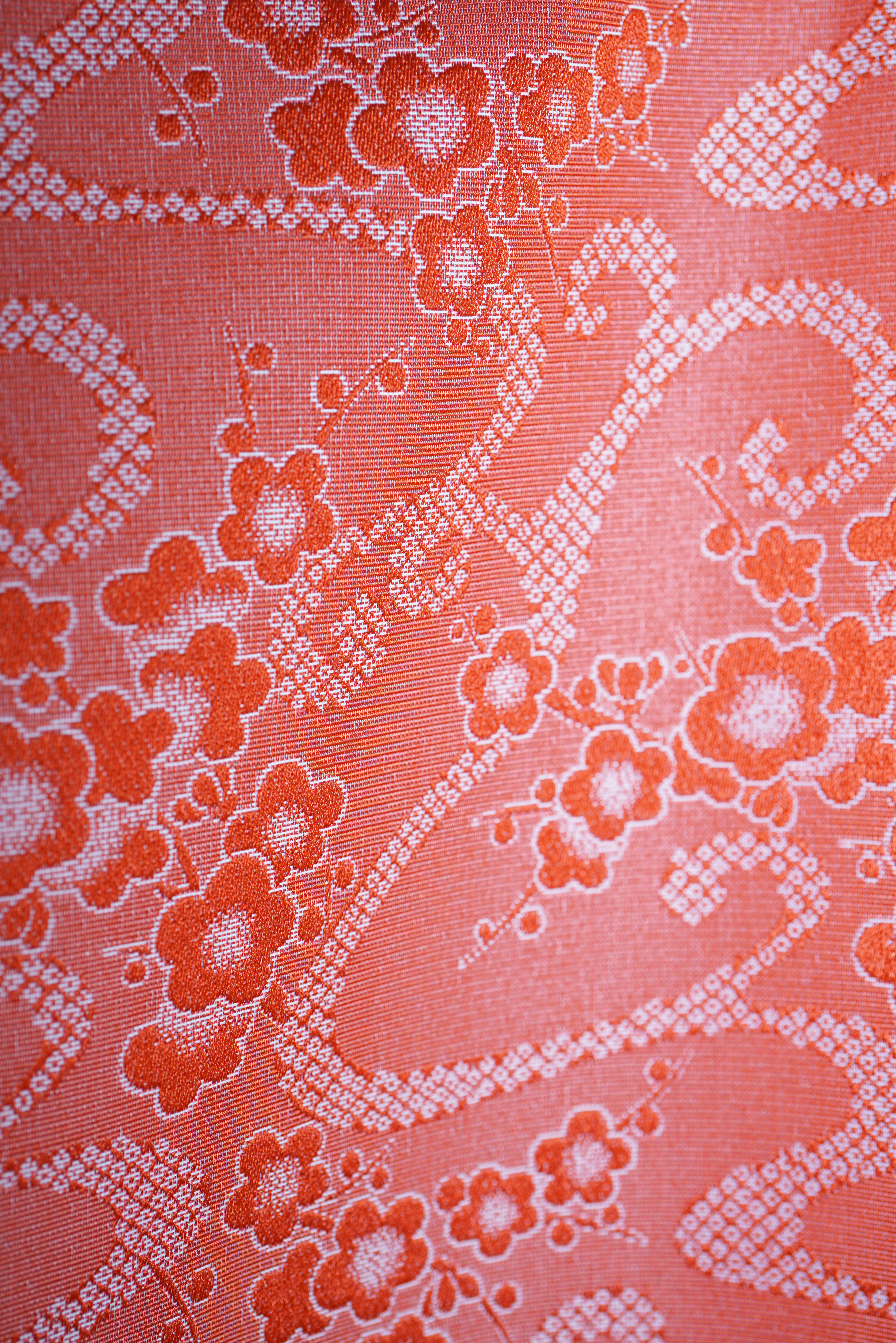 WB1 - 2xWide Unknown Fabric Bolt - Red with Cherry Blossoms, Soft