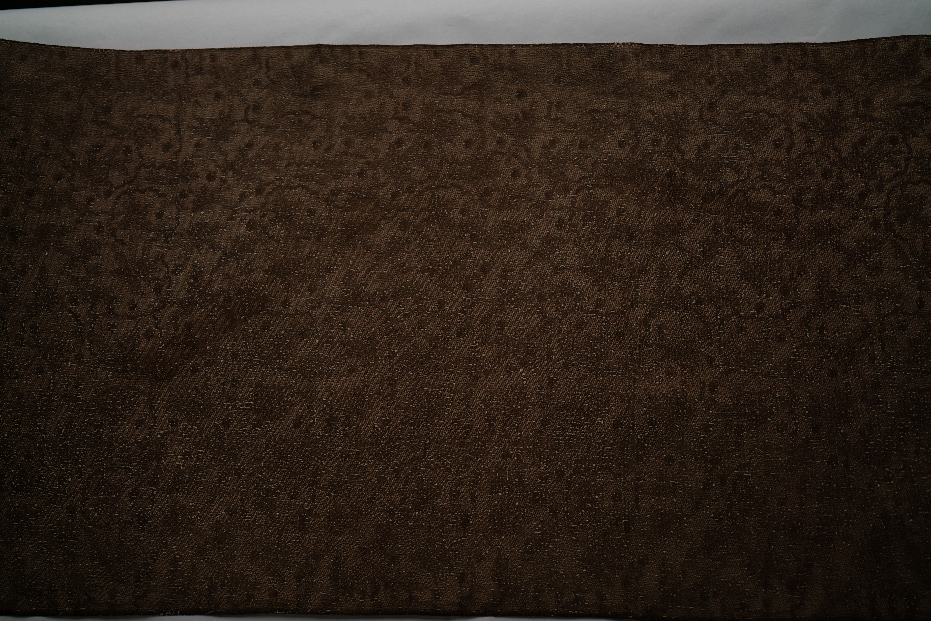 SC1 - Silk Kimono - Dark Brown, Traditional Dying Technique, Light Spots have Less Dye, Light Stiffness