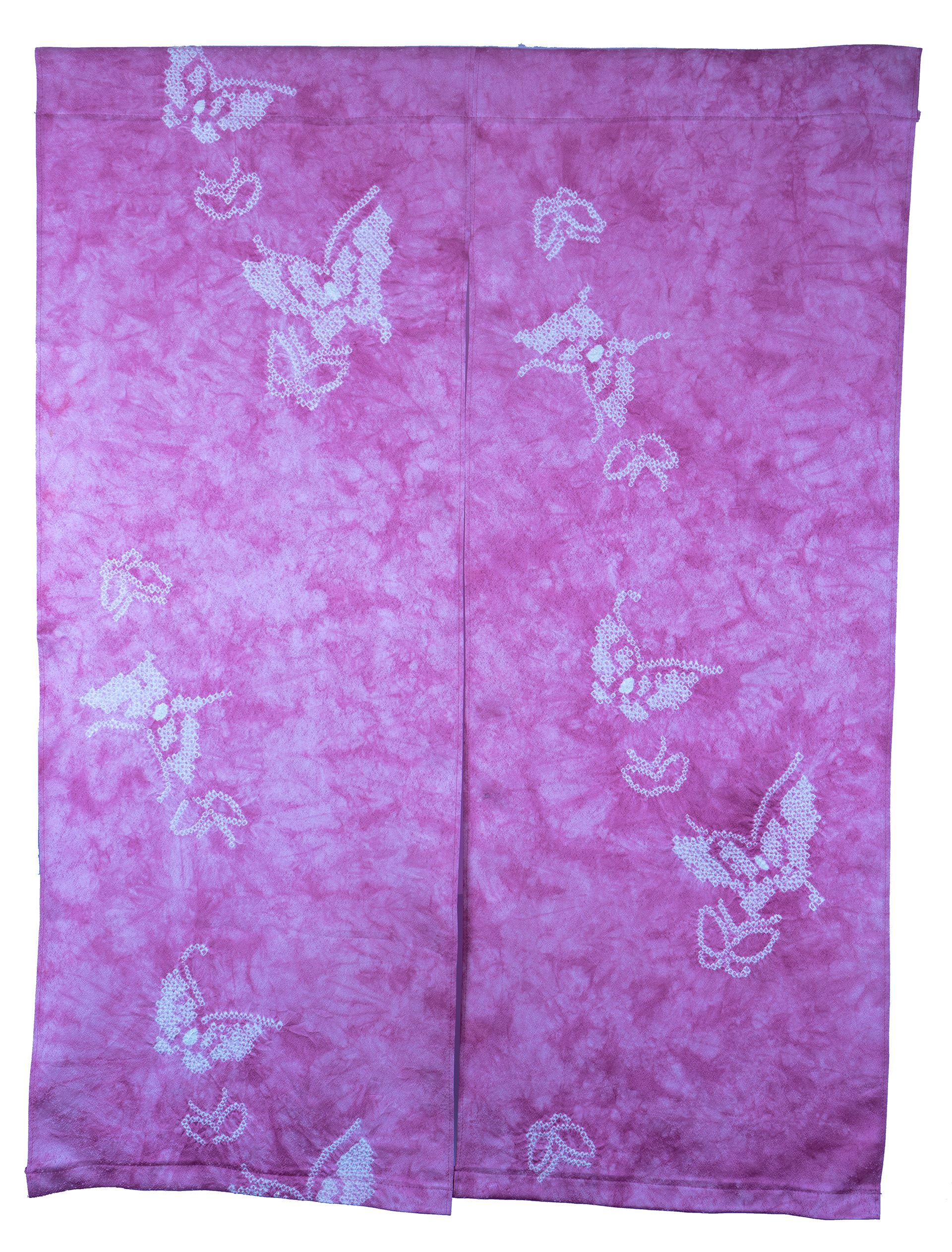 Kimono Silk Noren - Butterflies made out of Shibori (Traditional Japanese Tie Dyeing Technique)