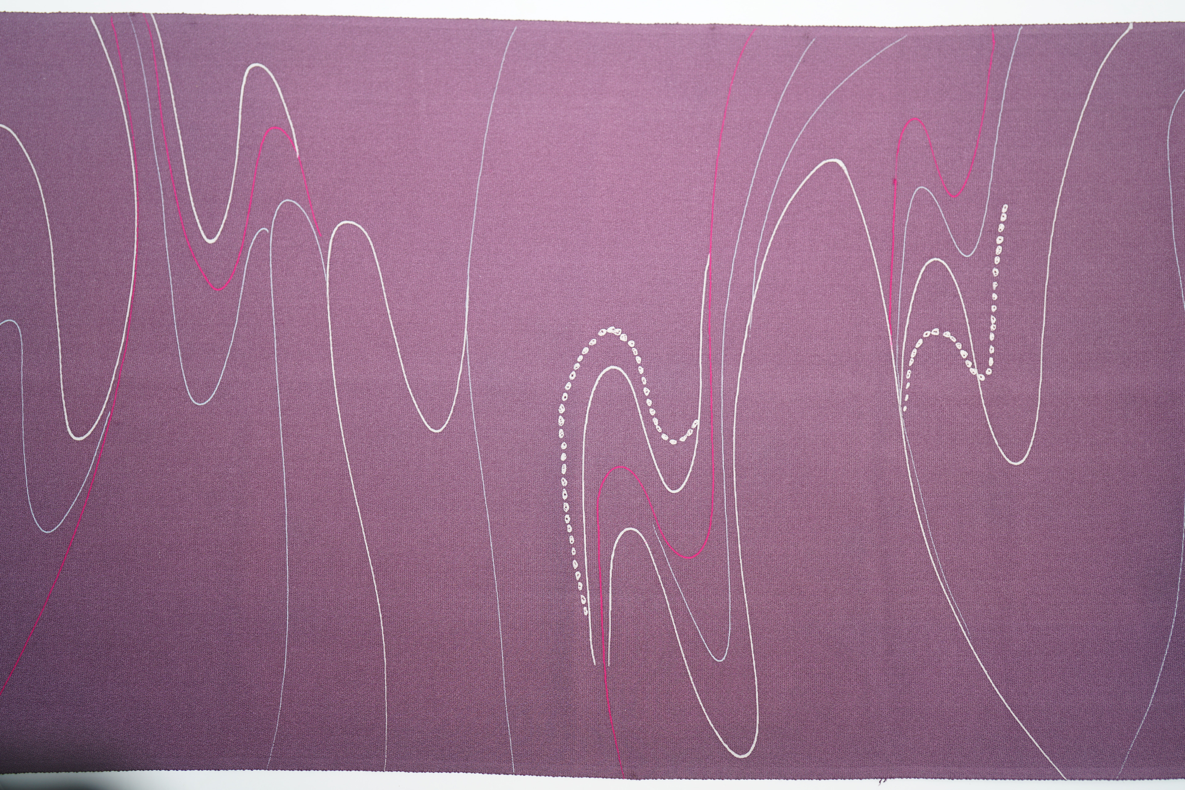UP1 - Unknown Fabric from Kimono - Purple with Lines - Sturdy
