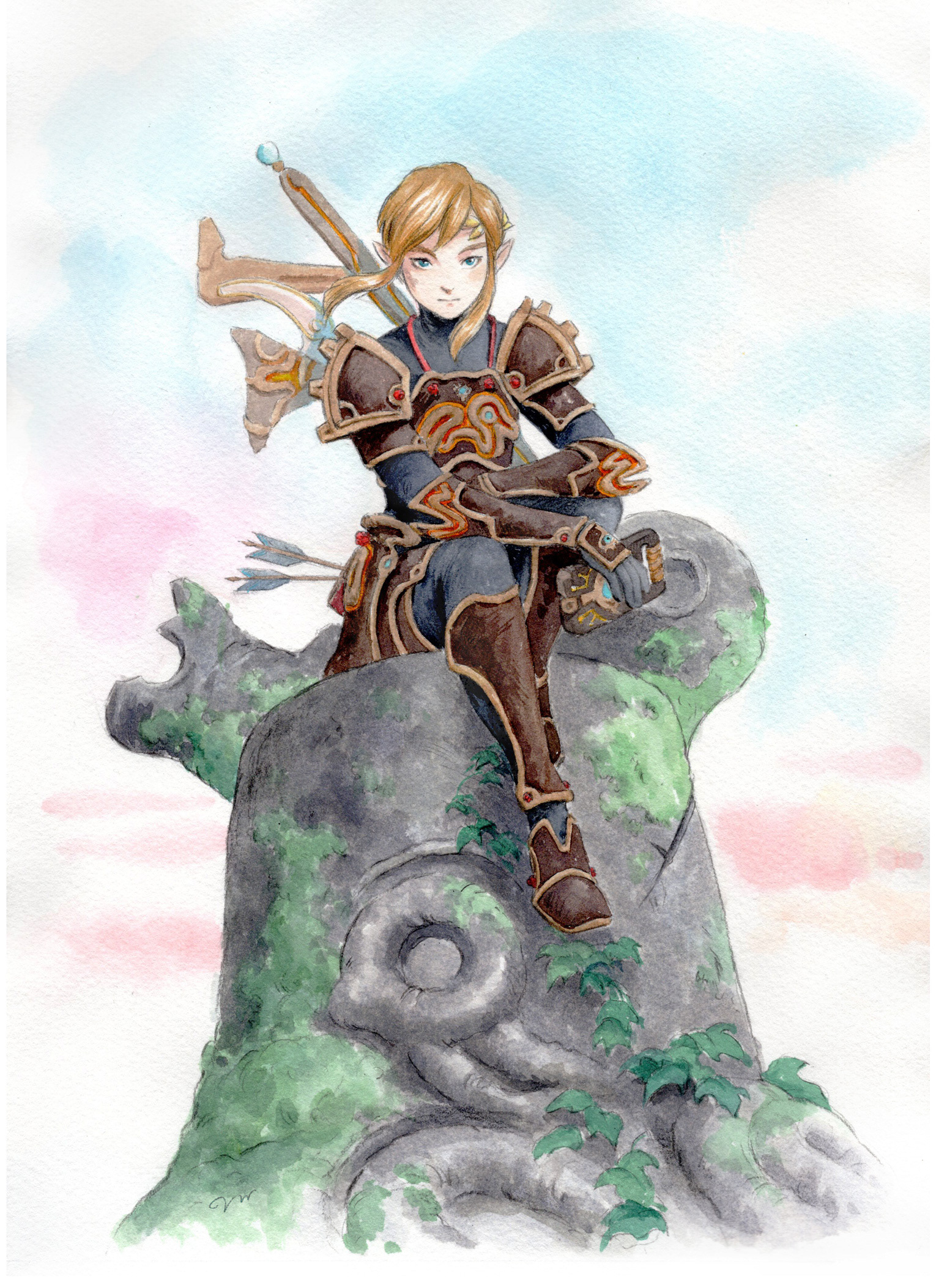 Zelda Botw fanart - watercolor