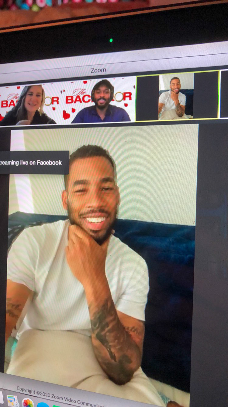 Sisters, Maggie and Erin Kaliszak doing a Zoom Q&A with Bachelor alum Mike Johnson on April 28th, 2020. Maggie Kaliszak | New Freedom, Pennsylvania